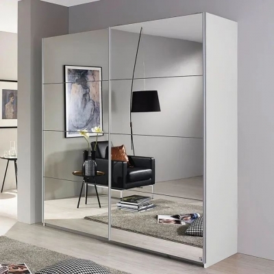 Product photograph of Subito Alpine White 2 Mirror Door Sliding Wardrobe - 136cm from Choice Furniture Superstore