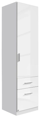Product photograph of Celle 1 Door White Gloss Combi Wardrobe Right Hand - 47cm from Choice Furniture Superstore
