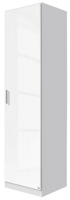 Product photograph of Celle 1 Door White Gloss Wardrobe Right Hand - 47cm from Choice Furniture Superstore