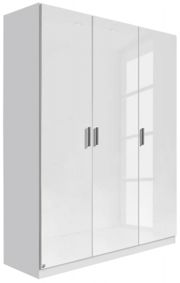 Product photograph of Rauch Celle 136cm White Gloss 3 Door Wardrobe from Choice Furniture Superstore