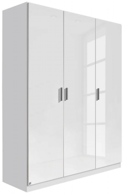 Celle 3 Door White Gloss Wardrobe - 136cm