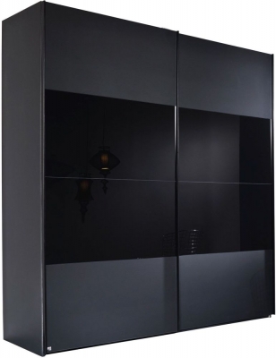 Product photograph of 20up Front 3a 2 Door Black Gloss Sliding Wardrobe - 180cm from Choice Furniture Superstore