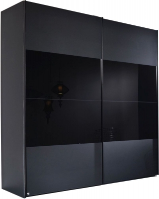 Product photograph of 20up Front 3a 2 Door Black Gloss Sliding Wardrobe - 200cm from Choice Furniture Superstore