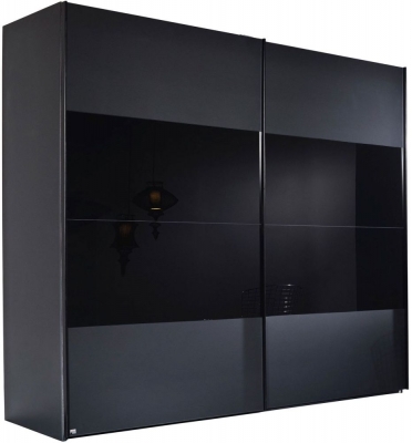 Product photograph of 20up Front 3a 2 Door Black Gloss Sliding Wardrobe - 240cm from Choice Furniture Superstore