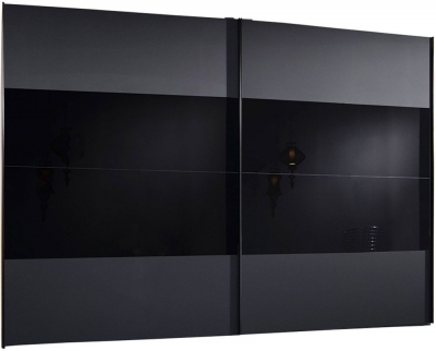 Product photograph of 20up Front 3a 2 Door Black Gloss Sliding Wardrobe - 260cm from Choice Furniture Superstore