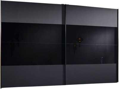 Product photograph of 20up Front 3a 2 Door Black Gloss Sliding Wardrobe - 300cm from Choice Furniture Superstore