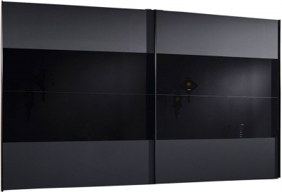 Product photograph of 20up Front 3a 2 Door Black Gloss Sliding Wardrobe - 340cm from Choice Furniture Superstore