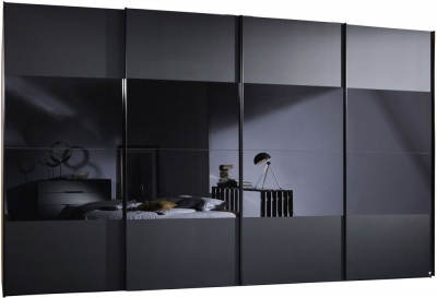 Product photograph of 20up Front 3a 4 Door Black Gloss Sliding Wardrobe - 360cm from Choice Furniture Superstore