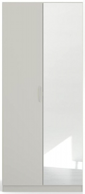 Rauch Pure Quadraspin 2 Door 1 Mirror Grey Wardrobe 91cm