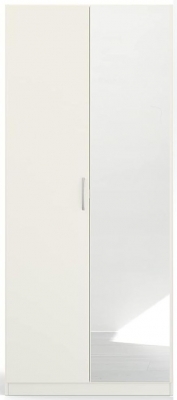 Product photograph of Quadra-spin 2 Door 1 Mirror Wardrobe - Comes In Alpine White And Silk Grey Options from Choice Furniture Superstore