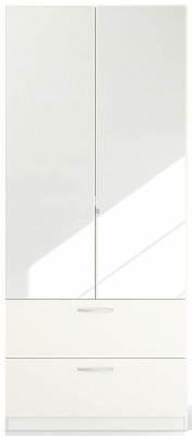 Product photograph of Quadra-spin 2 Door 2 Mirror Combi Wardrobe - Comes In Alpine White And Silk Grey Options from Choice Furniture Superstore