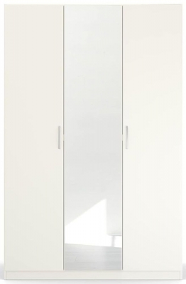 Product photograph of Quadra-spin 3 Door 1 Mirror Wardrobe - Comes In Alpine White And Silk Grey Options from Choice Furniture Superstore