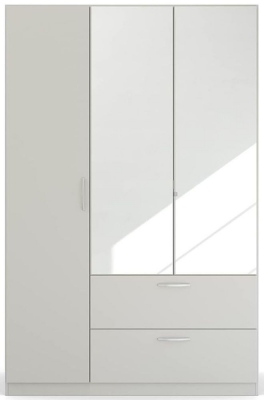 Rauch Pure Quadraspin 3 Door 2 Mirror Grey Combi Wardrobe 136cm