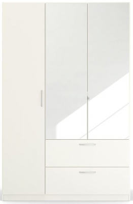 Product photograph of Quadra-spin 3 Door 2 Mirror Combi Wardrobe - Comes In Alpine White And Silk Grey Options from Choice Furniture Superstore