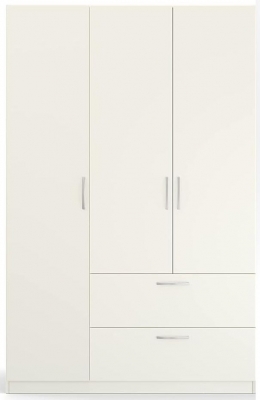 Product photograph of Quadra-spin 3 Door Combi Wardrobe - Comes In Alpine White And Silk Grey Options from Choice Furniture Superstore