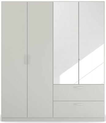 Rauch Pure Quadraspin 4 Door 2 Mirror Grey Combi Wardrobe 181cm