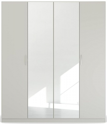 Rauch Pure Quadraspin 4 Door 2 Mirror Grey Wardrobe 181cm