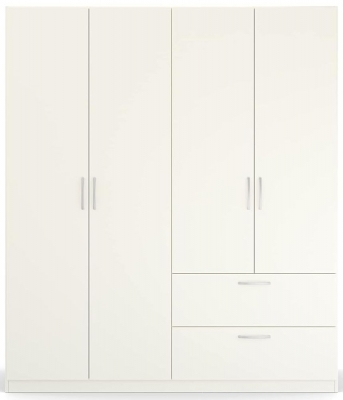 Product photograph of Quadra-spin 4 Door Combi Wardrobe - Comes In Alpine White And Silk Grey Options from Choice Furniture Superstore