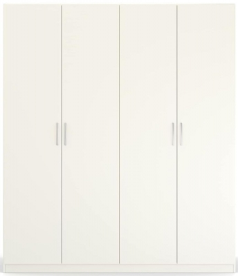 Product photograph of Quadra-spin 4 Door Wardrobe - Comes In Alpine White And Silk Grey Options from Choice Furniture Superstore