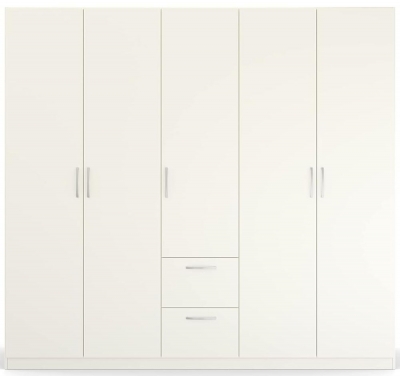 Product photograph of Quadra-spin 5 Door Combi Wardrobe - Comes In Alpine White And Silk Grey Options from Choice Furniture Superstore