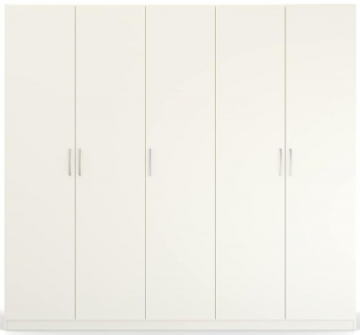 Product photograph of Quadra-spin 5 Door Wardrobe - Comes In Alpine White And Silk Grey Options from Choice Furniture Superstore