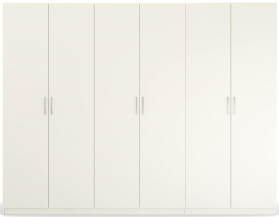 Product photograph of Quadra-spin 6 Door Wardrobe - Comes In Alpine White And Silk Grey Options from Choice Furniture Superstore