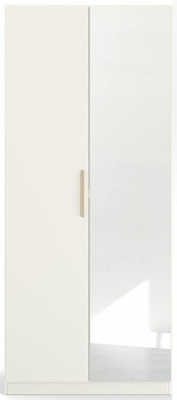 Product photograph of Skandi Quadra-spin 2 Door 1 Mirror Wardrobe - Comes In Alpine White And Silk Grey Options from Choice Furniture Superstore