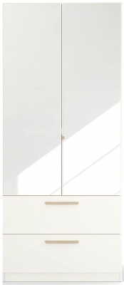 Product photograph of Skandi Quadra-spin 2 Door 2 Mirror Combi Wardrobe - Comes In Alpine White And Silk Grey Options from Choice Furniture Superstore