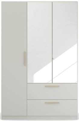 Rauch Skandi Quadraspin 3 Door 2 Mirror Grey Combi Wardrobe 136cm