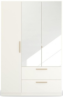 Product photograph of Skandi Quadra-spin 3 Door 2 Mirror Combi Wardrobe - Comes In Alpine White And Silk Grey Options from Choice Furniture Superstore