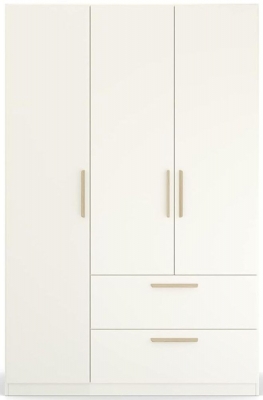 Product photograph of Skandi Quadra-spin 3 Door Combi Wardrobe - Comes In Alpine White And Silk Grey Options from Choice Furniture Superstore