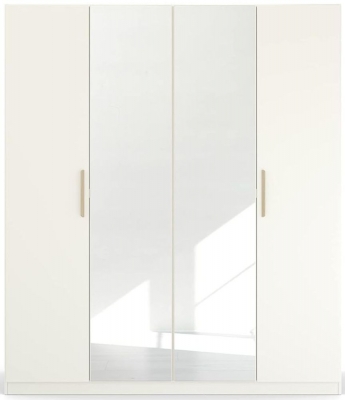 Product photograph of Skandi Quadra-spin 4 Door 2 Mirror Wardrobe - Comes In Alpine White And Silk Grey Options from Choice Furniture Superstore
