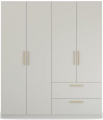 Rauch Skandi Quadraspin 4 Door Grey Combi Wardrobe 181cm