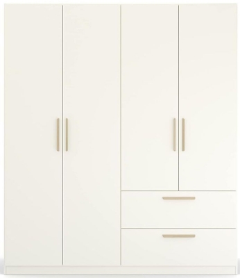Product photograph of Skandi Quadra-spin 4 Door Combi Wardrobe - Comes In Alpine White And Silk Grey Options from Choice Furniture Superstore