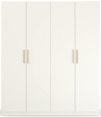 Product photograph of Skandi Quadra-spin 4 Door Wardrobe - Comes In Alpine White And Silk Grey Options from Choice Furniture Superstore