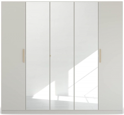 Rauch Skandi Quadraspin 5 Door 3 Mirror Grey Wardrobe 226cm