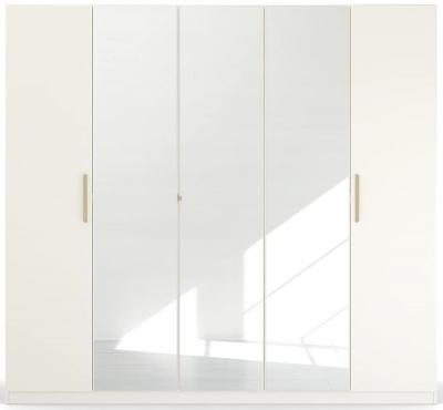Product photograph of Skandi Quadra-spin 5 Door 3 Mirror Wardrobe - Comes In Alpine White And Silk Grey Options from Choice Furniture Superstore