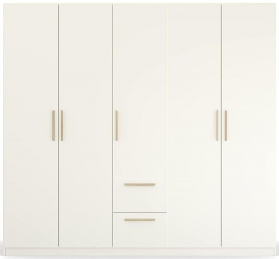 Product photograph of Skandi Quadra-spin 5 Door Combi Wardrobe - Comes In Alpine White And Silk Grey Options from Choice Furniture Superstore