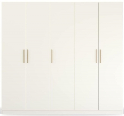 Product photograph of Skandi Quadra-spin 5 Door Wardrobe - Comes In Alpine White And Silk Grey Options from Choice Furniture Superstore