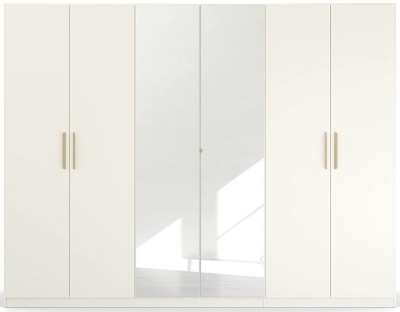 Product photograph of Skandi Quadra-spin 6 Door 2 Mirror Wardrobe - Comes In Alpine White And Silk Grey Options from Choice Furniture Superstore