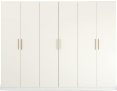 Product photograph of Skandi Quadra-spin 6 Door Wardrobe - Comes In Alpine White And Silk Grey Options from Choice Furniture Superstore