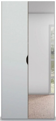 Product photograph of Lias 2 Door 1 Mirror Grey Wardrobe - 101cm from Choice Furniture Superstore