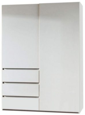 Product photograph of Lias 2 Door Combi Grey Sliding Wardrobe - 151cm from Choice Furniture Superstore