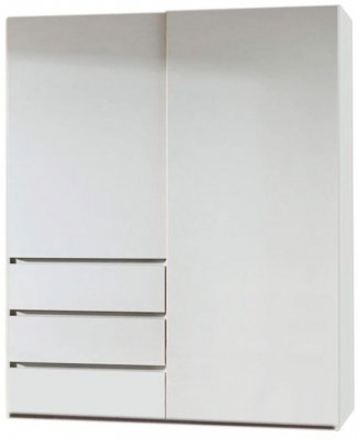 Product photograph of Lias 2 Door Combi Grey Sliding Wardrobe - 201cm from Choice Furniture Superstore