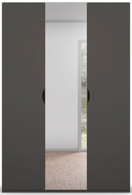 Rauch Lias 3 Door 1 Mirror Black Wardrobe 151cm