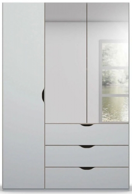 Product photograph of Rauch Lias 151cm 3 Door Grey Combi Wardrobe from Choice Furniture Superstore