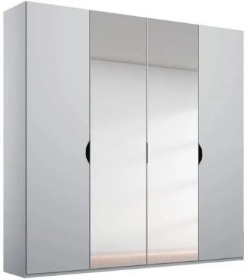 Product photograph of Lias 4 Door 2 Mirror Grey Wardrobe - 201cm from Choice Furniture Superstore