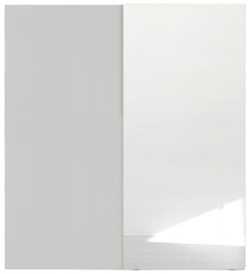 Product photograph of Lias 2 Door 1 Mirror Grey Sliding Wardrobe - 151cm from Choice Furniture Superstore