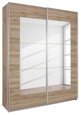 Rauch Alegro 2 Door Sanremo Oak Light Sliding Wardrobe 181cm