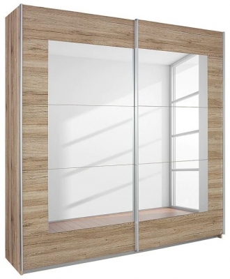 Product photograph of Rauch Alegro 2 Door Sanremo Oak Light Sliding Wardrobe - 226cm from Choice Furniture Superstore